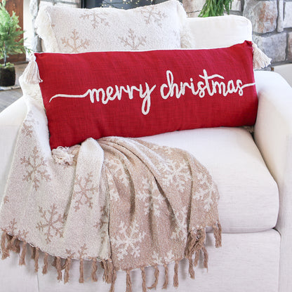 Snowflake Throw Blanket with Fringe