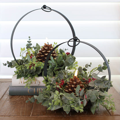 ARRANGEMENT: Pinecone &amp; Round Lantern Centerpiece