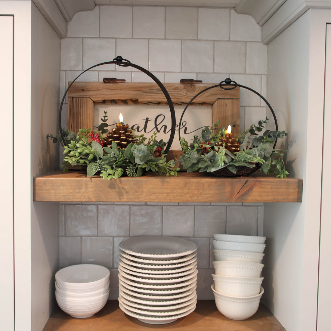ARRANGEMENT: Pinecone &amp; Round Lantern Centerpiece