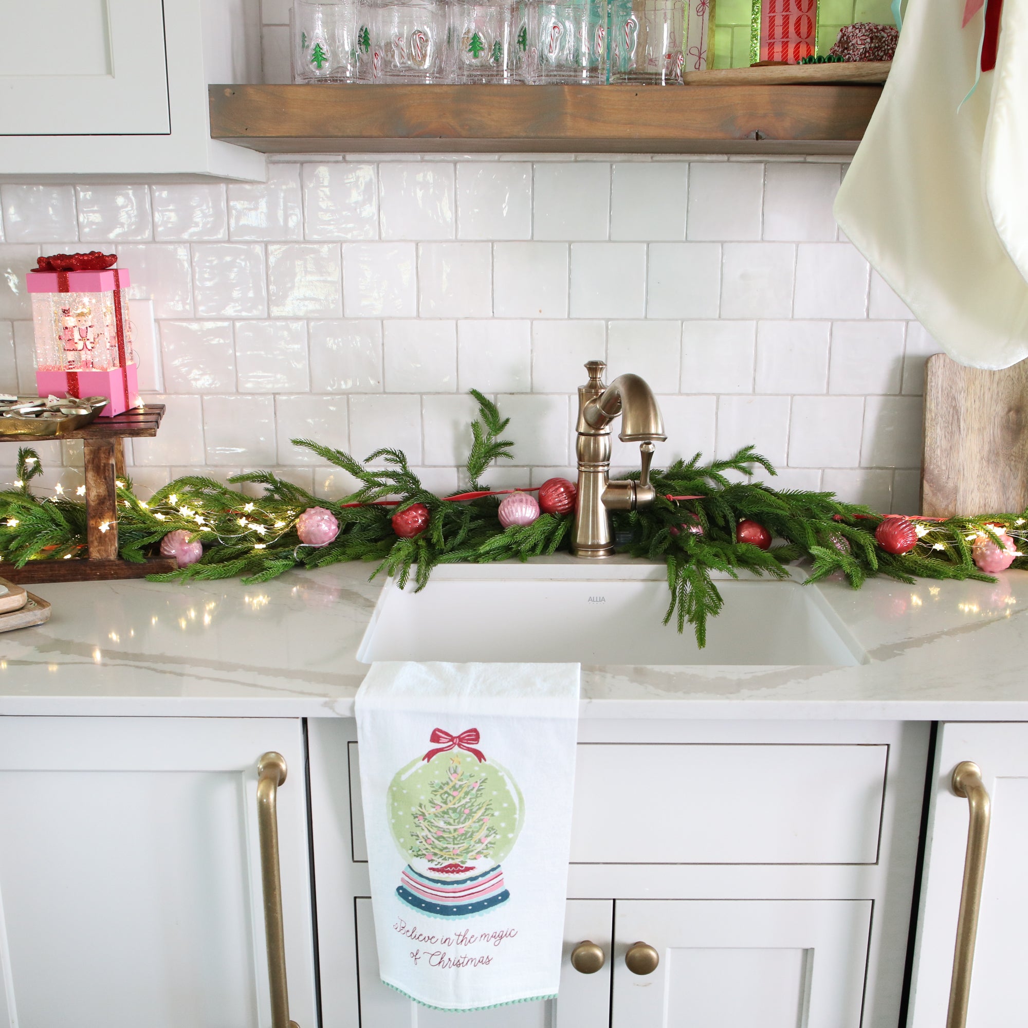 Red And Pink Mercury Glass Ornament Garland
