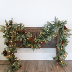 9-Foot Pre-Lit Warm Glow Pre Lit Garland with Pinecones