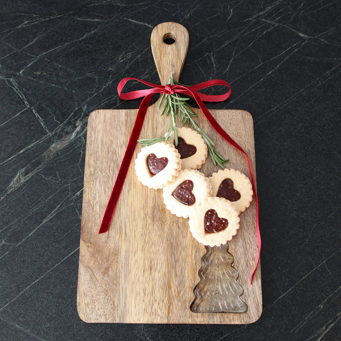 Pine Tree Glass Inset Christmas Board