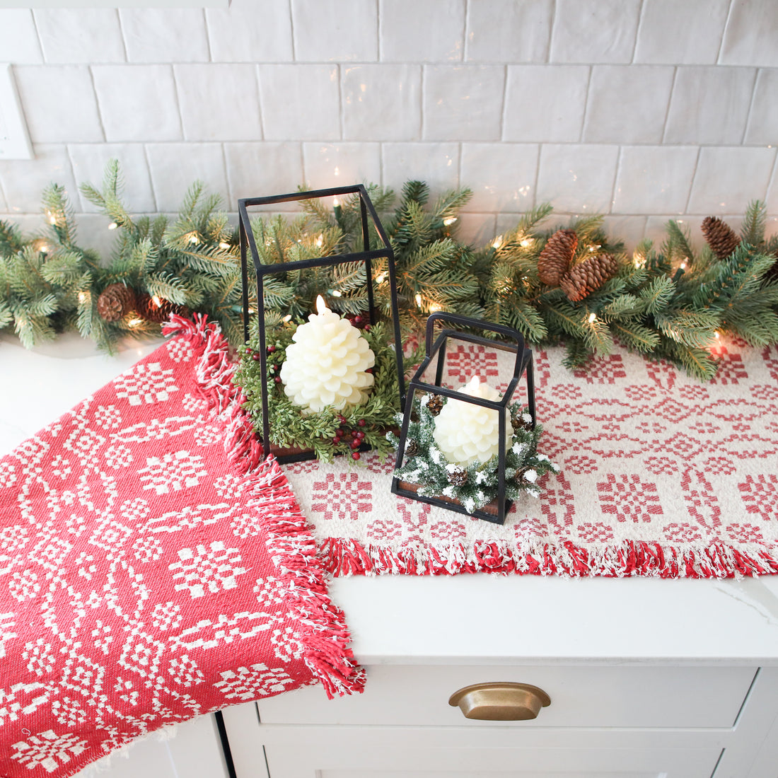 Scandinavian Woven Cotton Table Runner