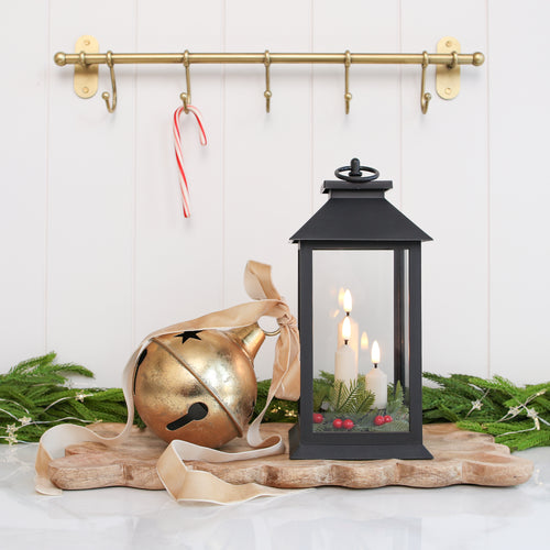 DOORBUSTER Black Lantern with Flameless Candles