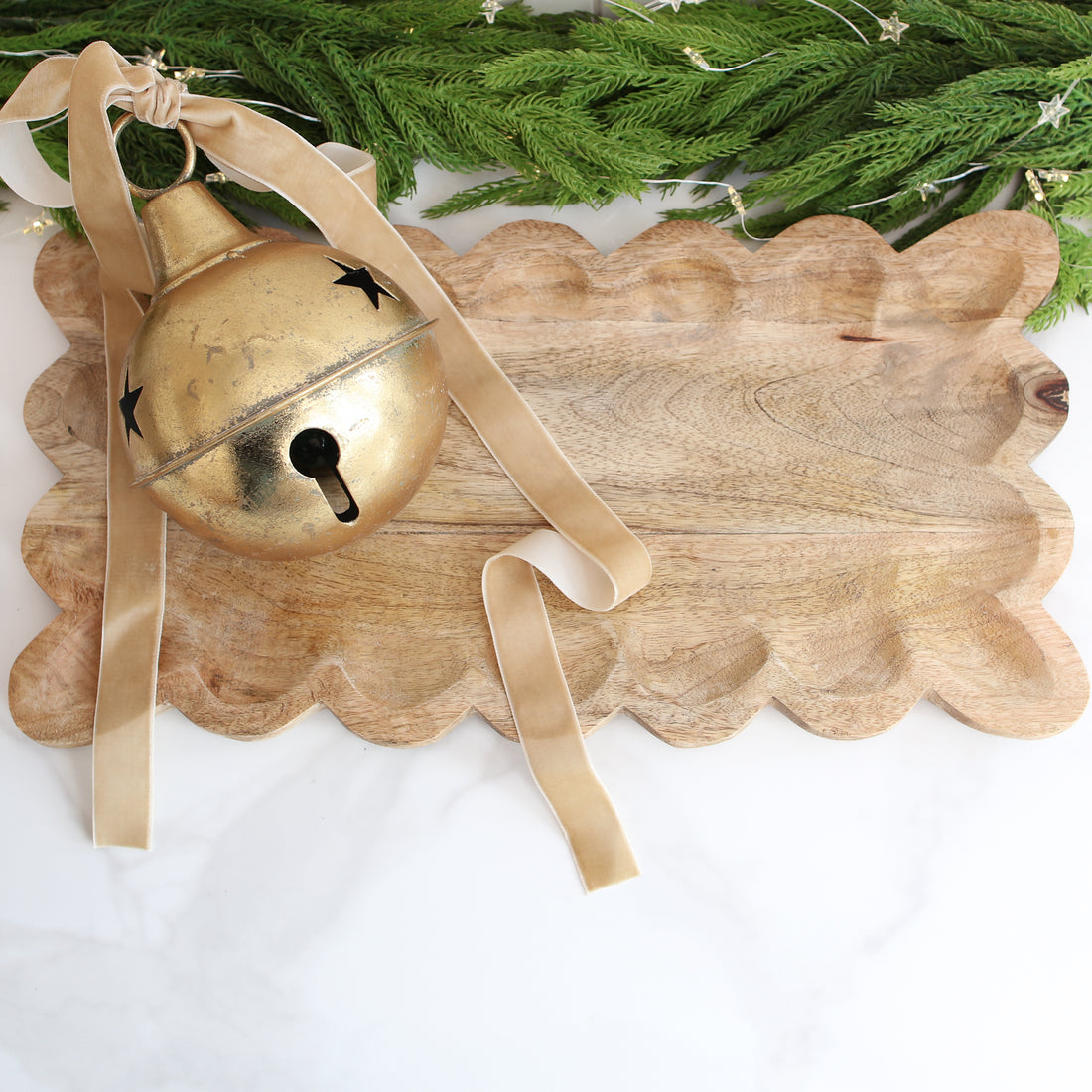 Vintage Golden Bell with Star Cutouts - Interior Delights