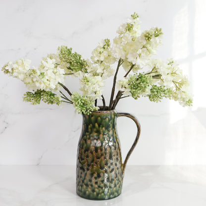 Stoneware Pitcher with Reactive Glaze