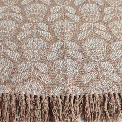 Neutral Floral Print Throw