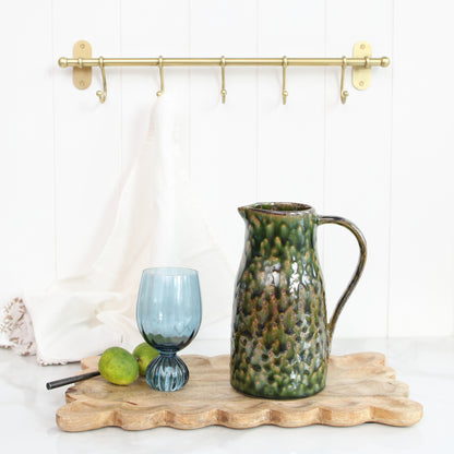 Stoneware Pitcher with Reactive Glaze