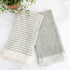 Olive Green Striped Towels, Set of 2 - Interior Delights