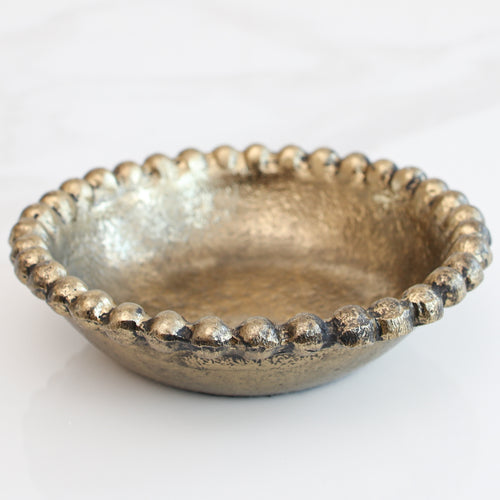 4.5" Gold Beaded Bowl - Interior Delights
