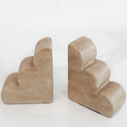 Scalloped Cement Bookends Set of 2 - Interior Delights