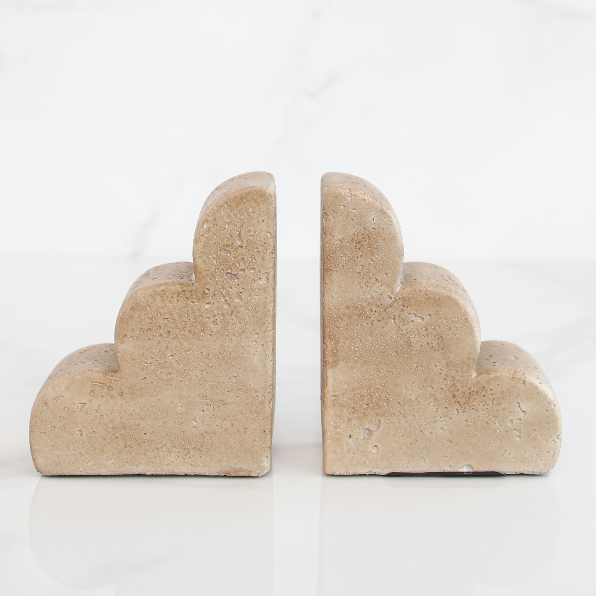 Scalloped Cement Bookends Set of 2 - Interior Delights