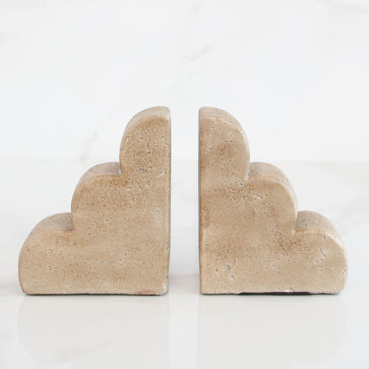 Scalloped Cement Bookends Set of 2 - Interior Delights