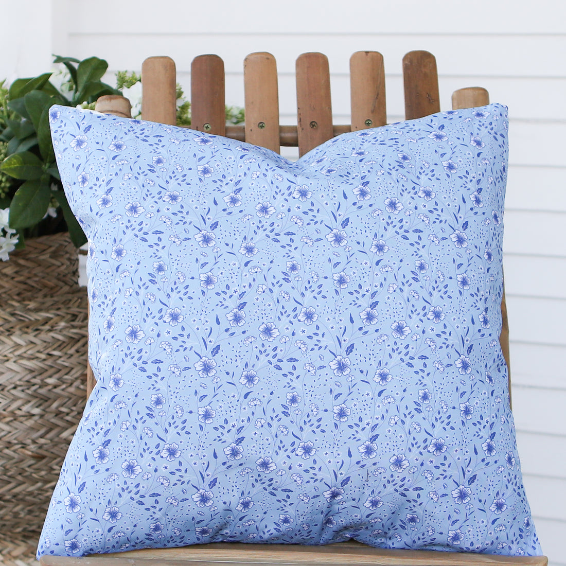 Blue Indoor/Outdoor Garden Pillow