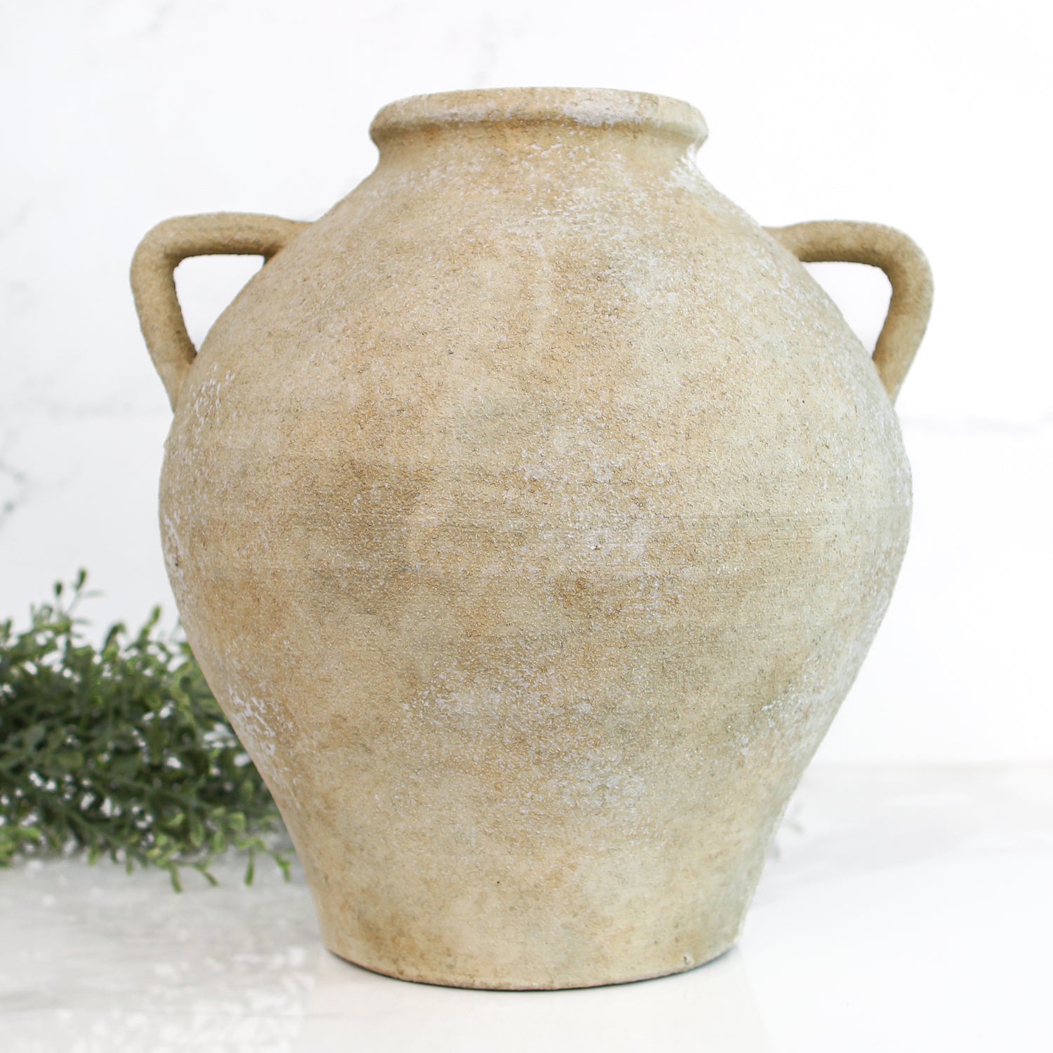 12" Artisan Wash 2 Handle Jug Vase - Interior Delights