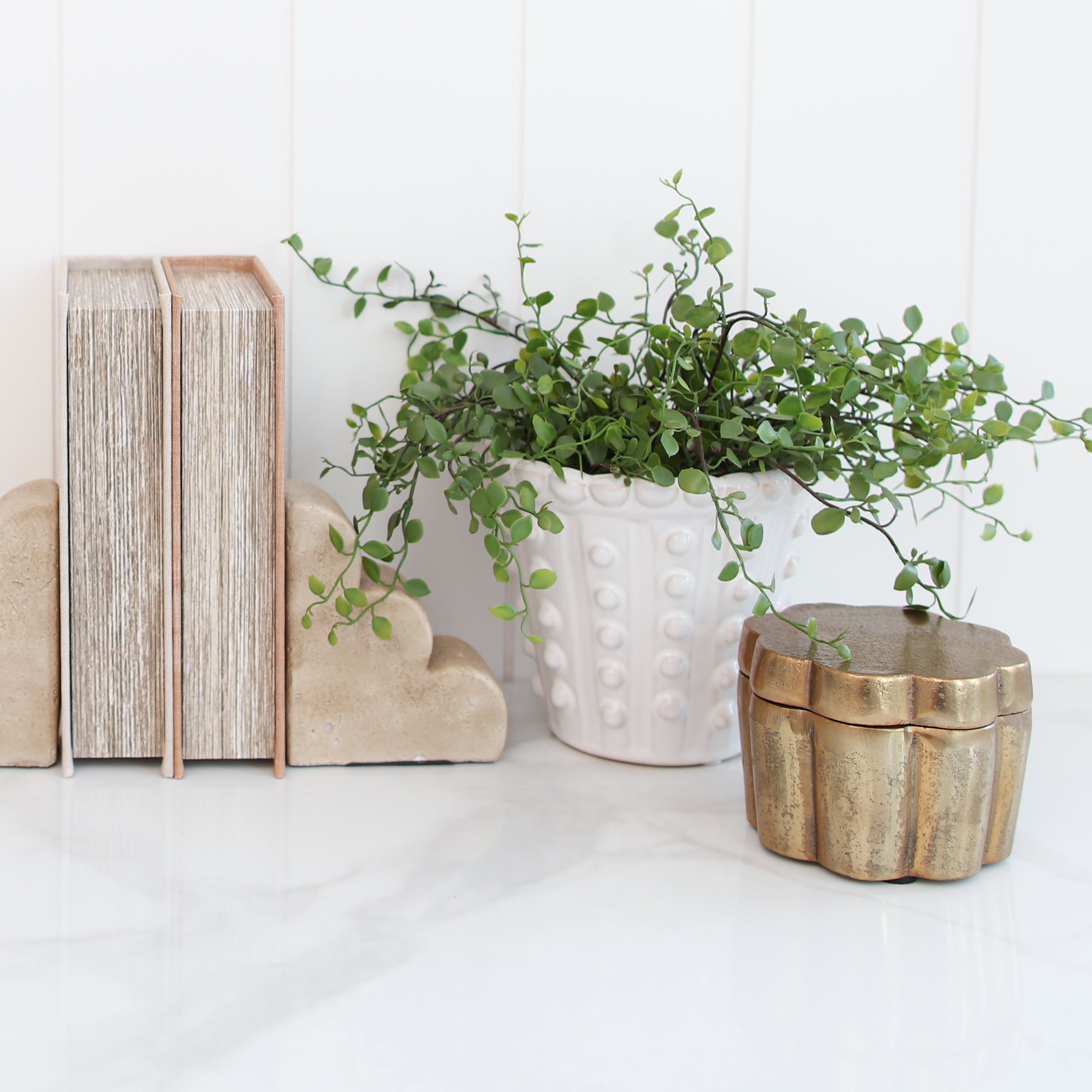 Scalloped Gold Box with Lid