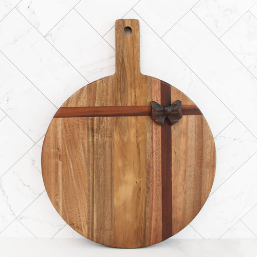 Round Acacia Board with Bow - Interior Delights