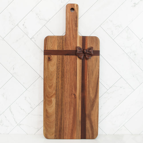 Rectangle Acacia Board with Bow - Interior Delights