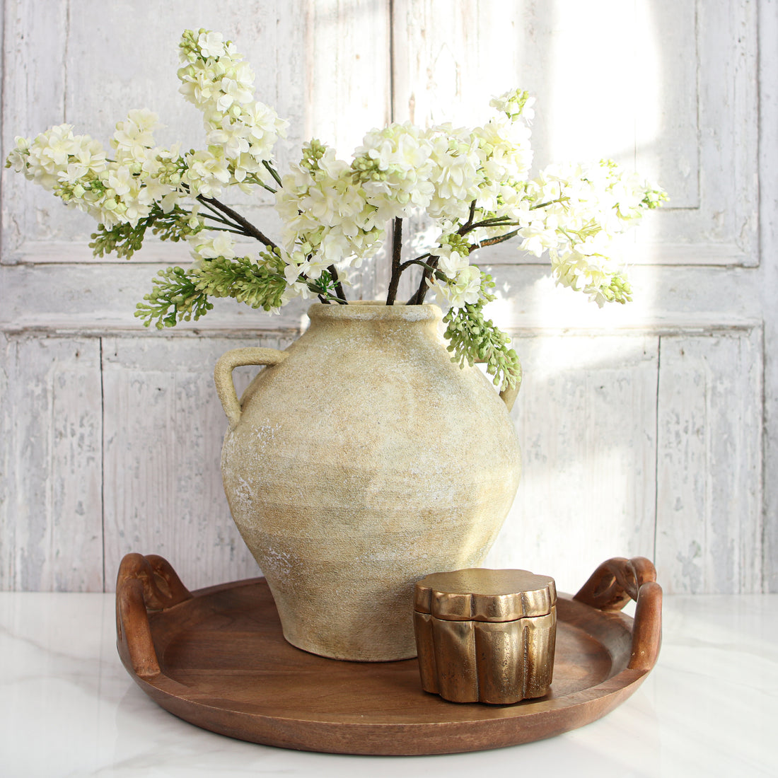 12" Artisan Wash 2 Handle Jug Vase