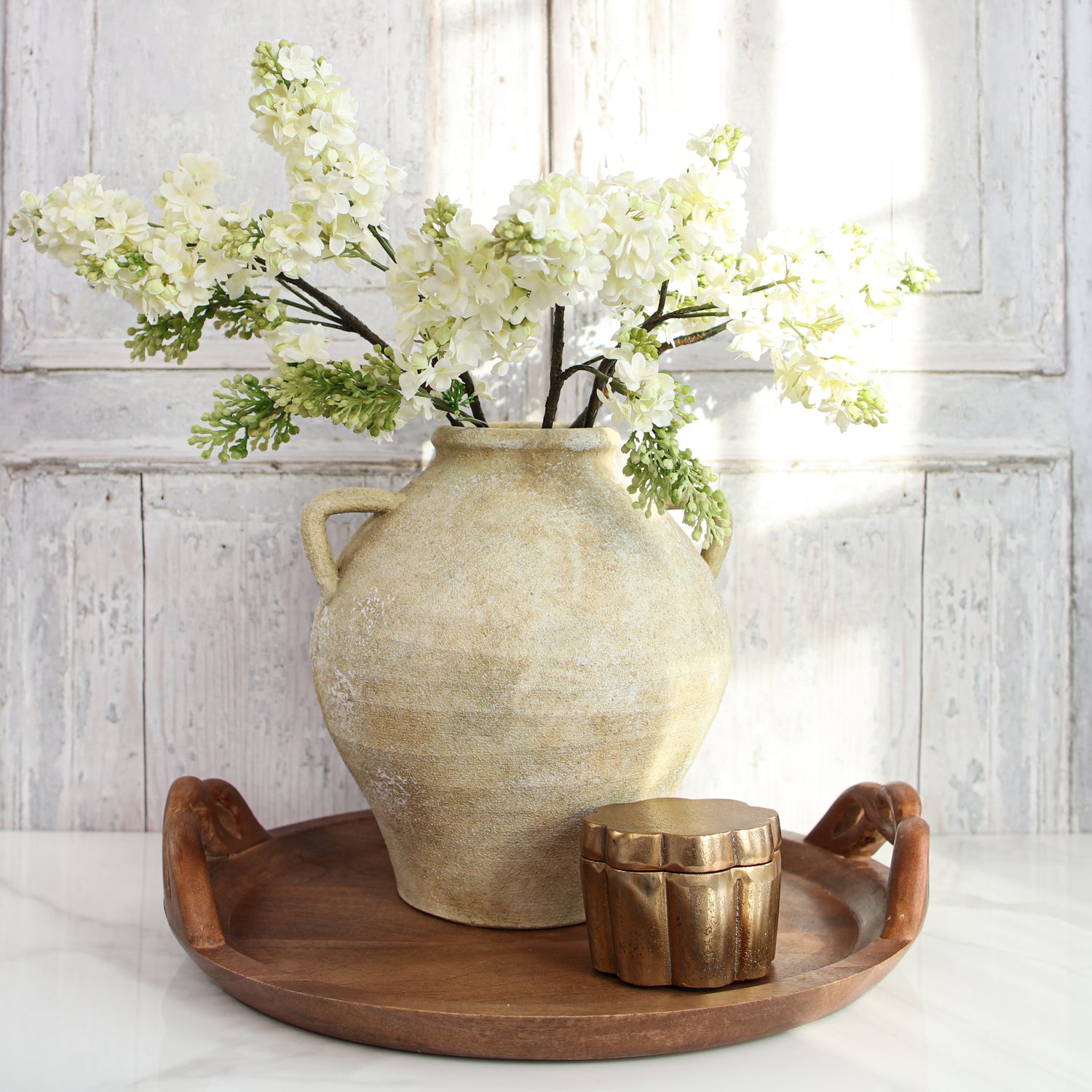 Scalloped Gold Box with Lid