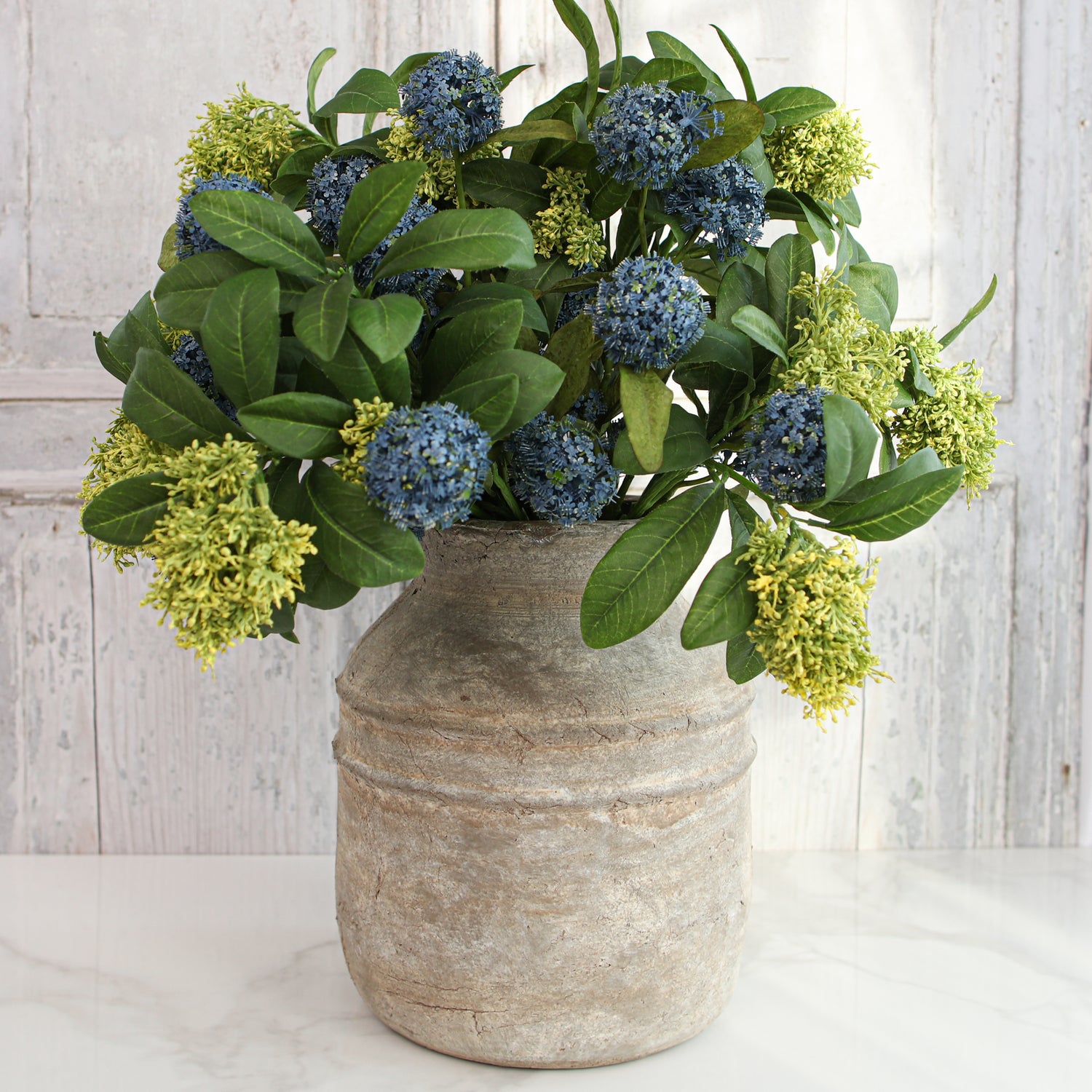 12" Antique Taupe Terracotta Jug Vase