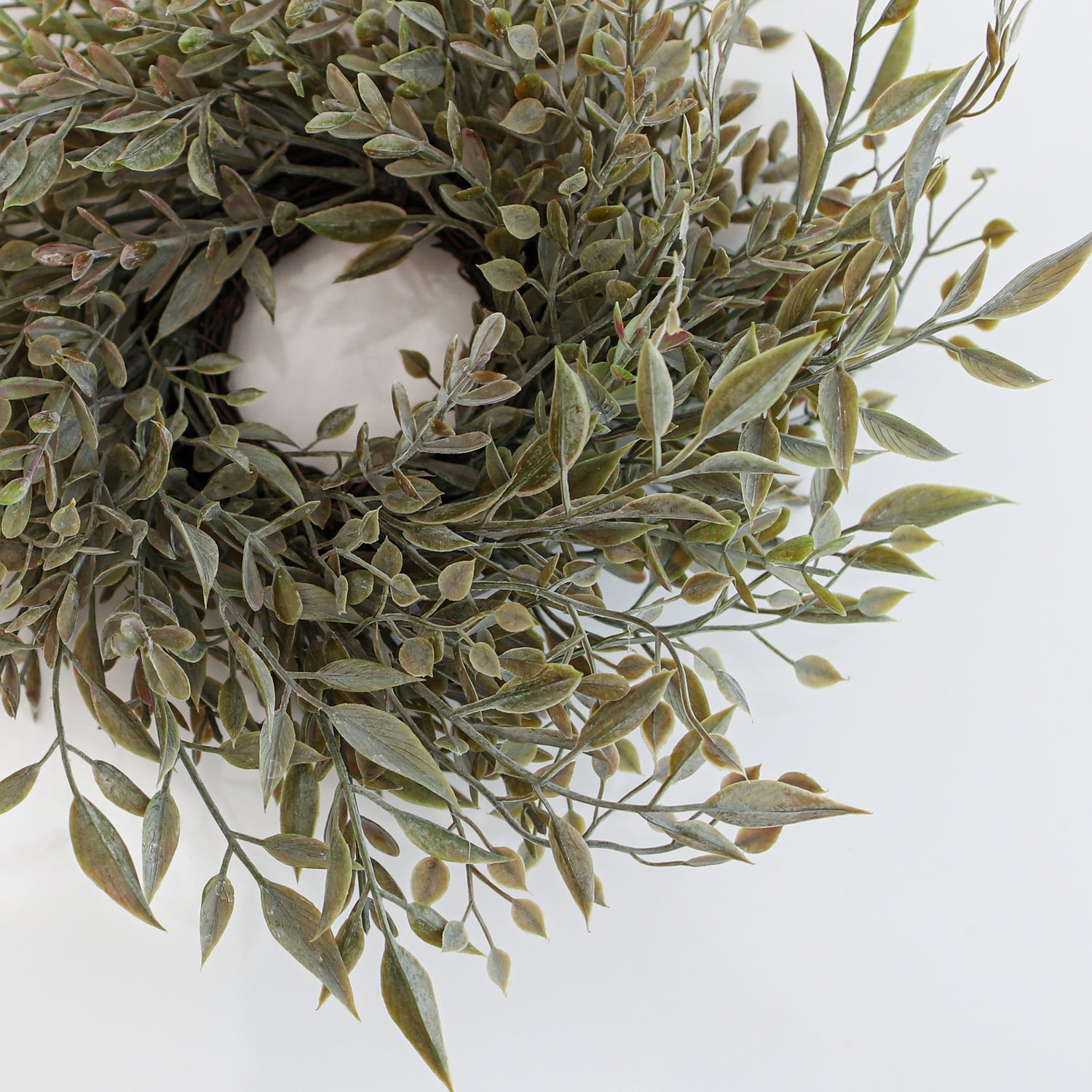 8" Mixed Sage Mini Candle Ring - Interior Delights