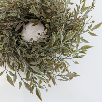 8" Mixed Sage Mini Candle Ring - Interior Delights