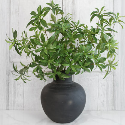 13.5 in Black Vase with Narrow Opening - Interior Delights