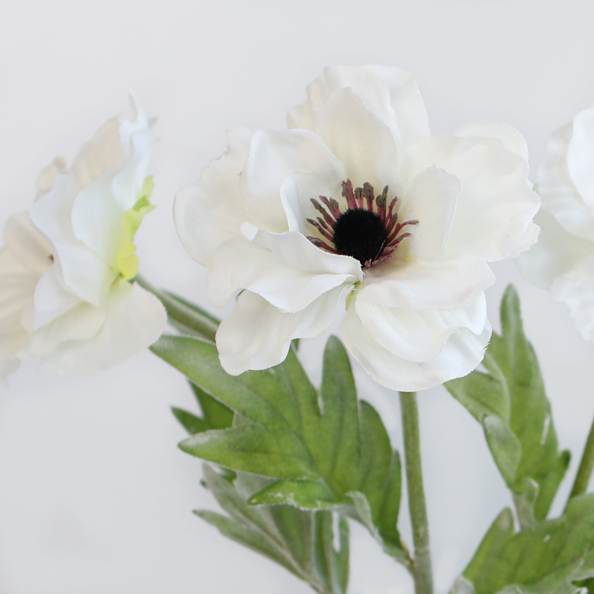 17" White Anemone Stem - Interior Delights