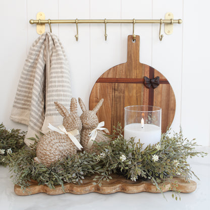 Woven Resin Bunny with Bow Tie, Set of 2 - Interior Delights