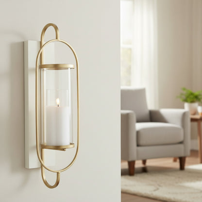 White and Gold Wall Sconce - Interior Delights