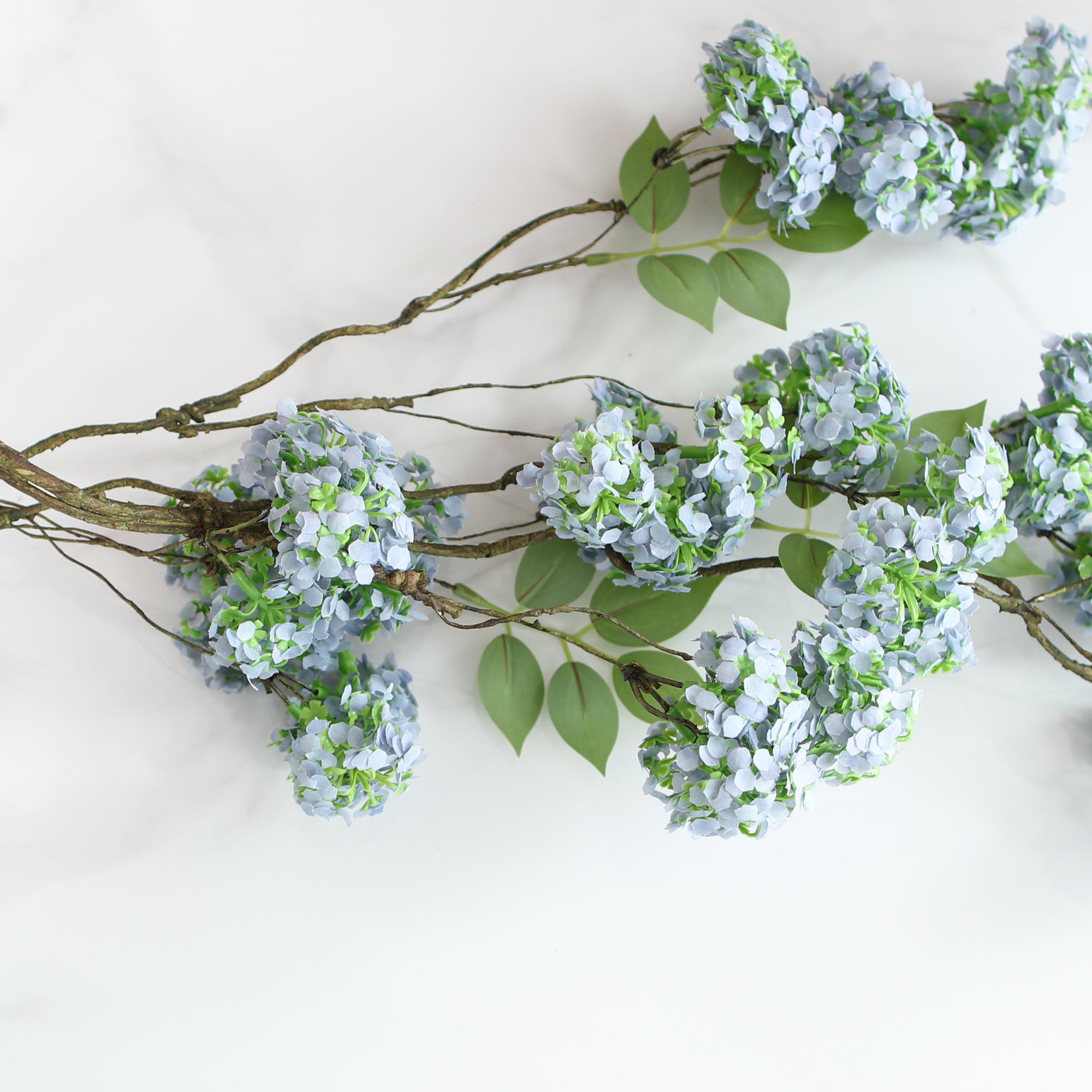 37" Blue Blooming Vine With Leaves - Interior Delights