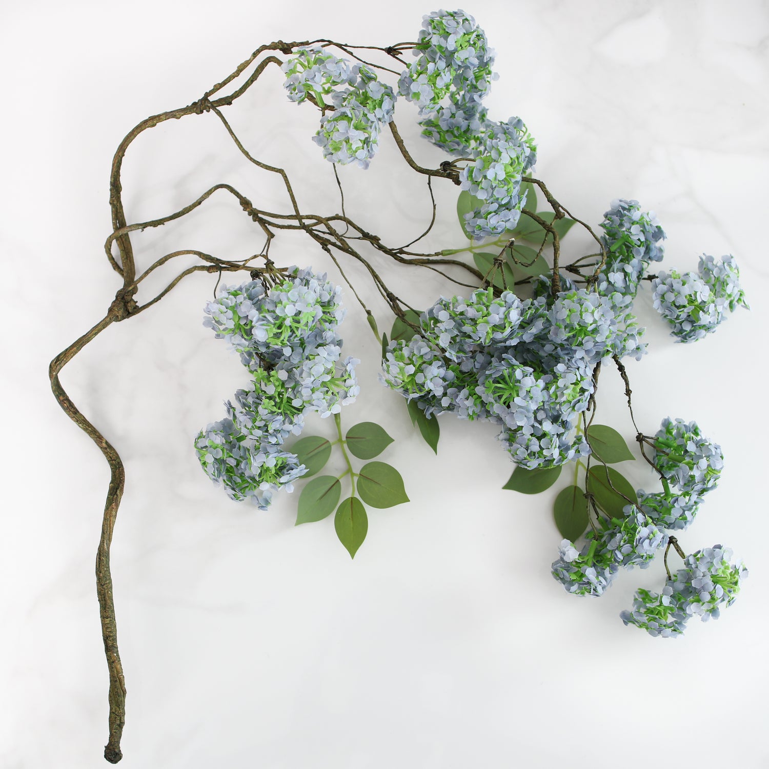 37" Blue Blooming Vine With Leaves - Interior Delights