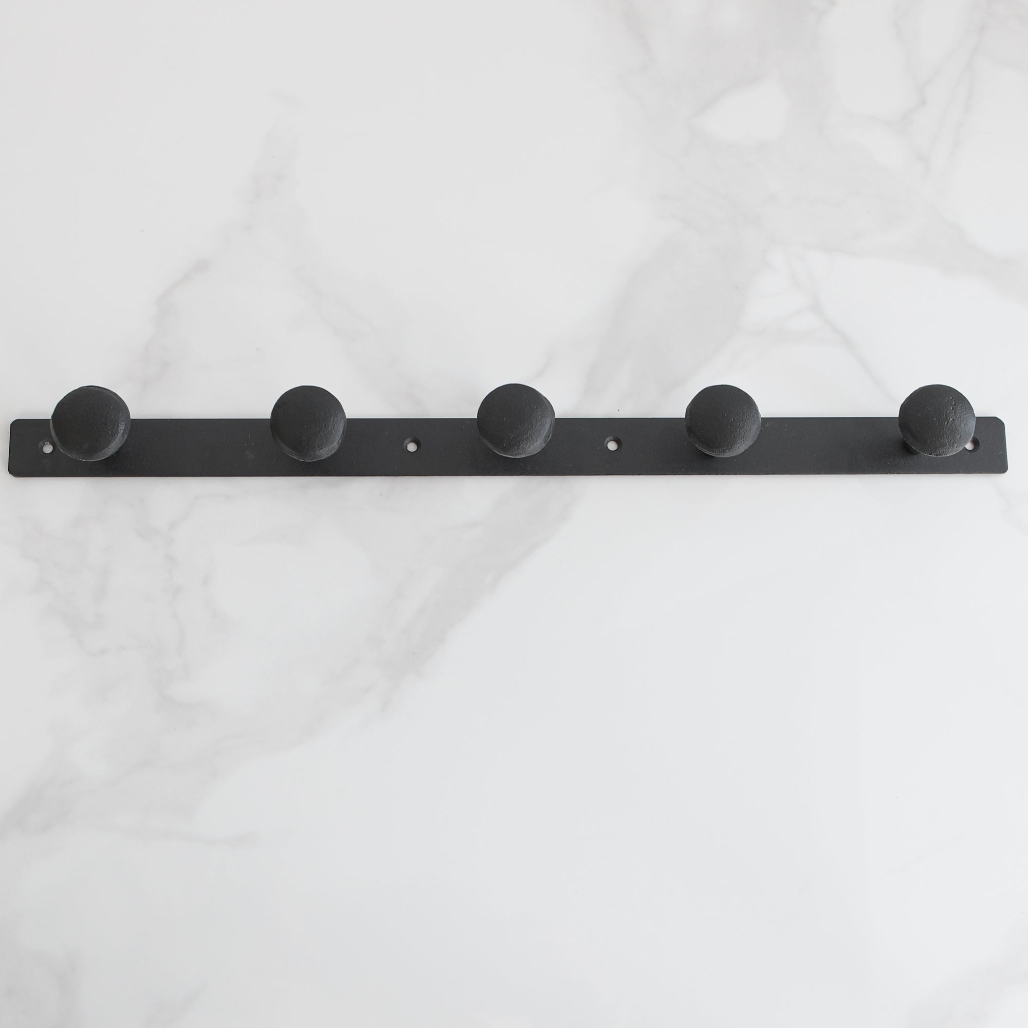 5 Knob Black Metal Wall Hook - Interior Delights
