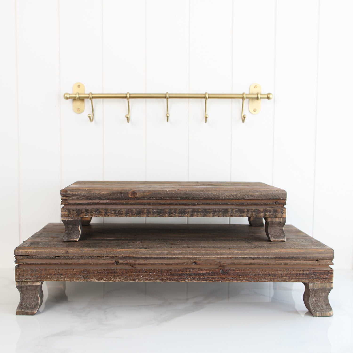 Wooden Footed Risers, Set of 2