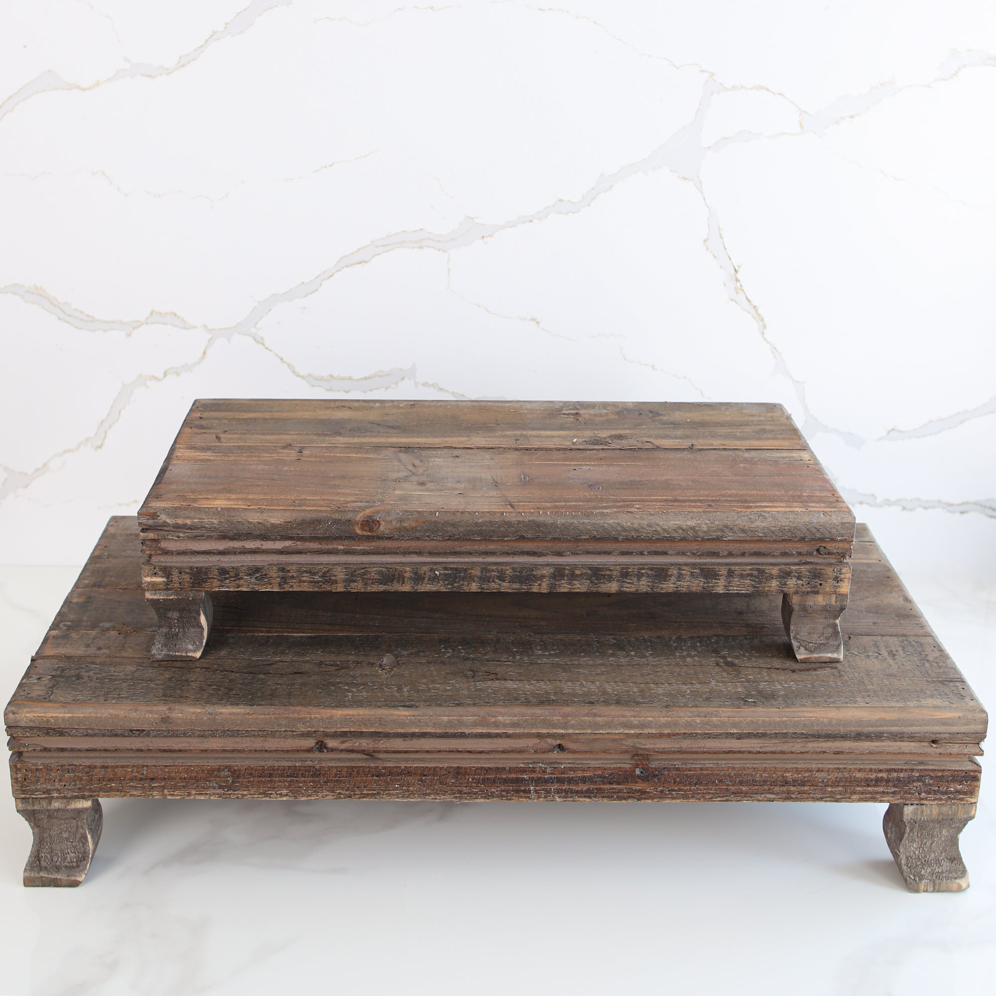 Wooden Footed Risers, Set of 2