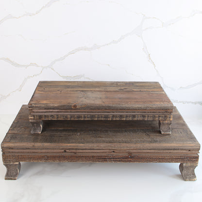 Wooden Footed Risers, Set of 2
