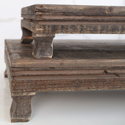 Wooden Footed Risers, Set of 2