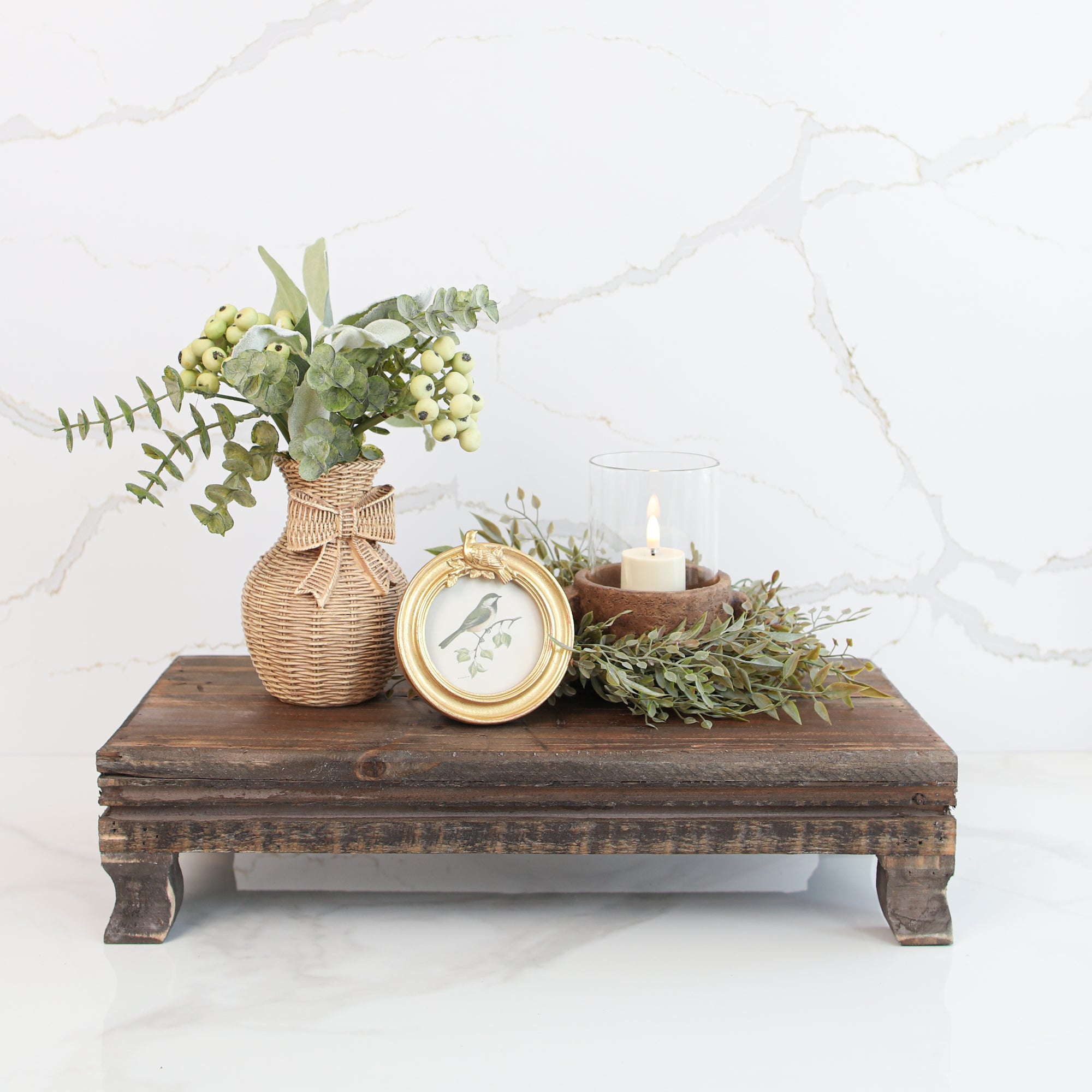 Wooden Footed Risers, Set of 2