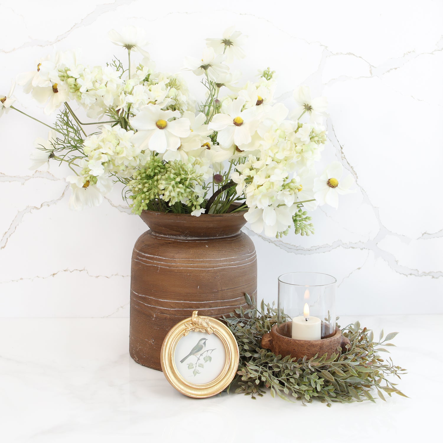 Mini Round Frame with Bird