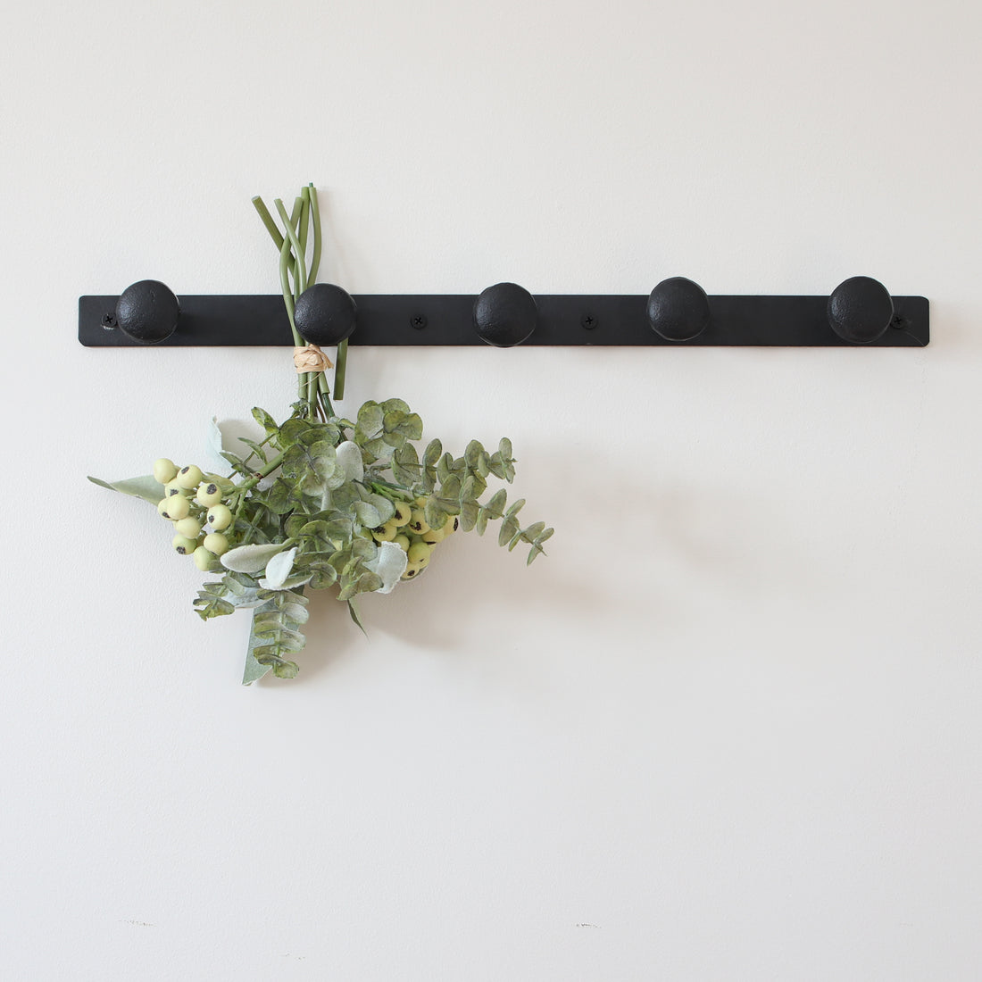 5 Knob Black Metal Wall Hook - Interior Delights