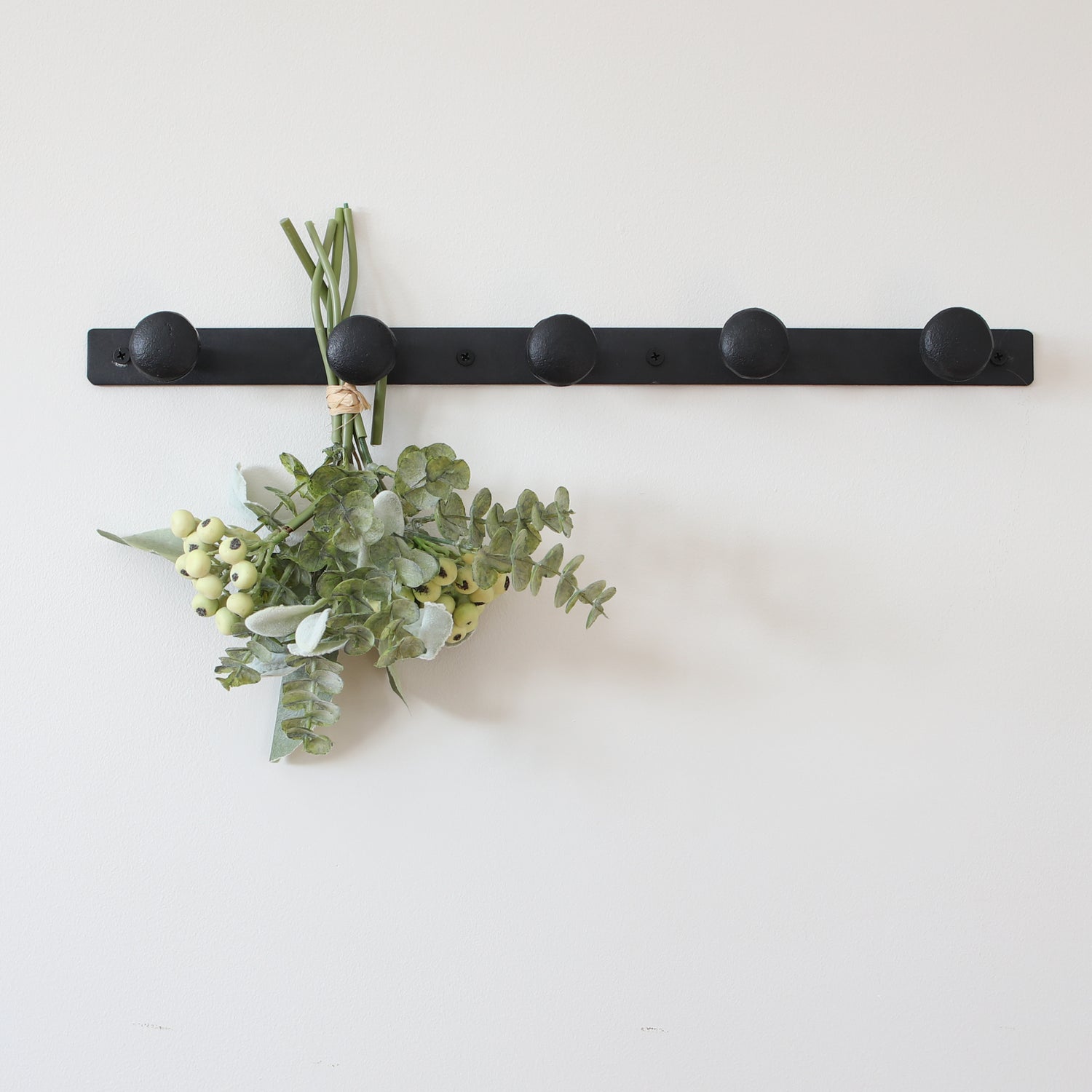 5 Knob Black Metal Wall Hook - Interior Delights