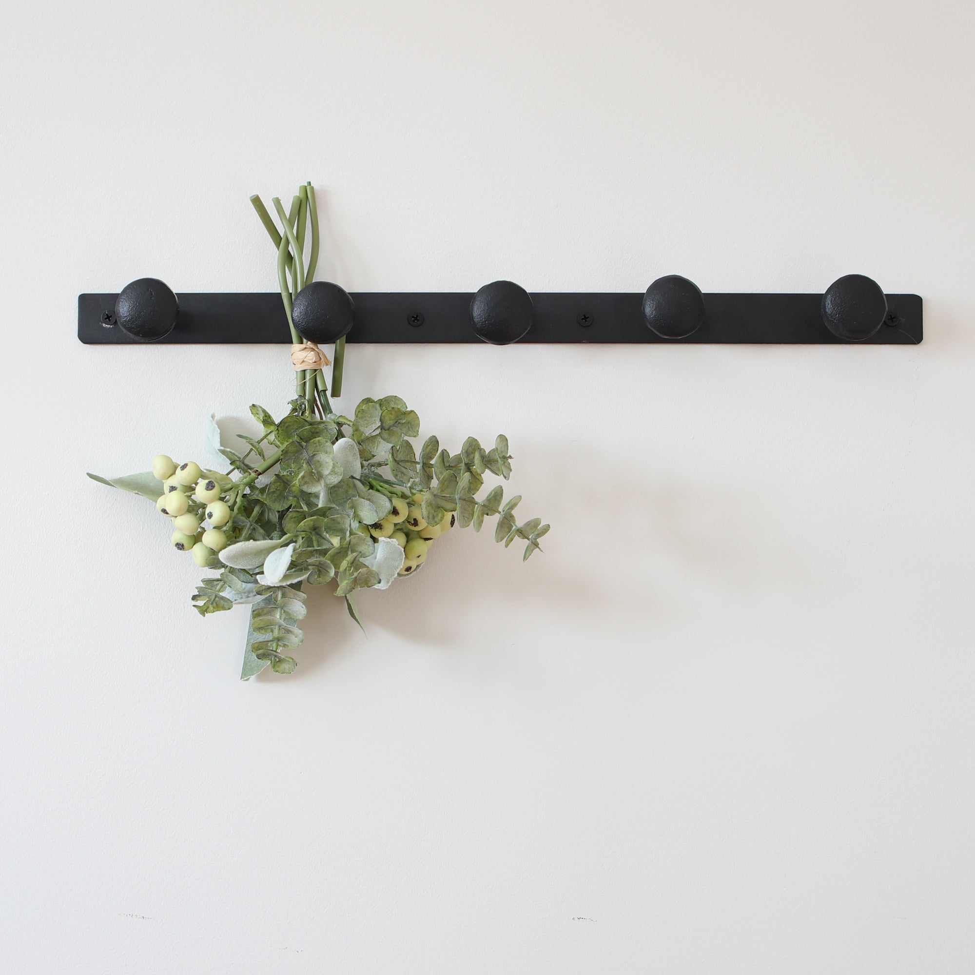 5 Knob Black Metal Wall Hook - Interior Delights