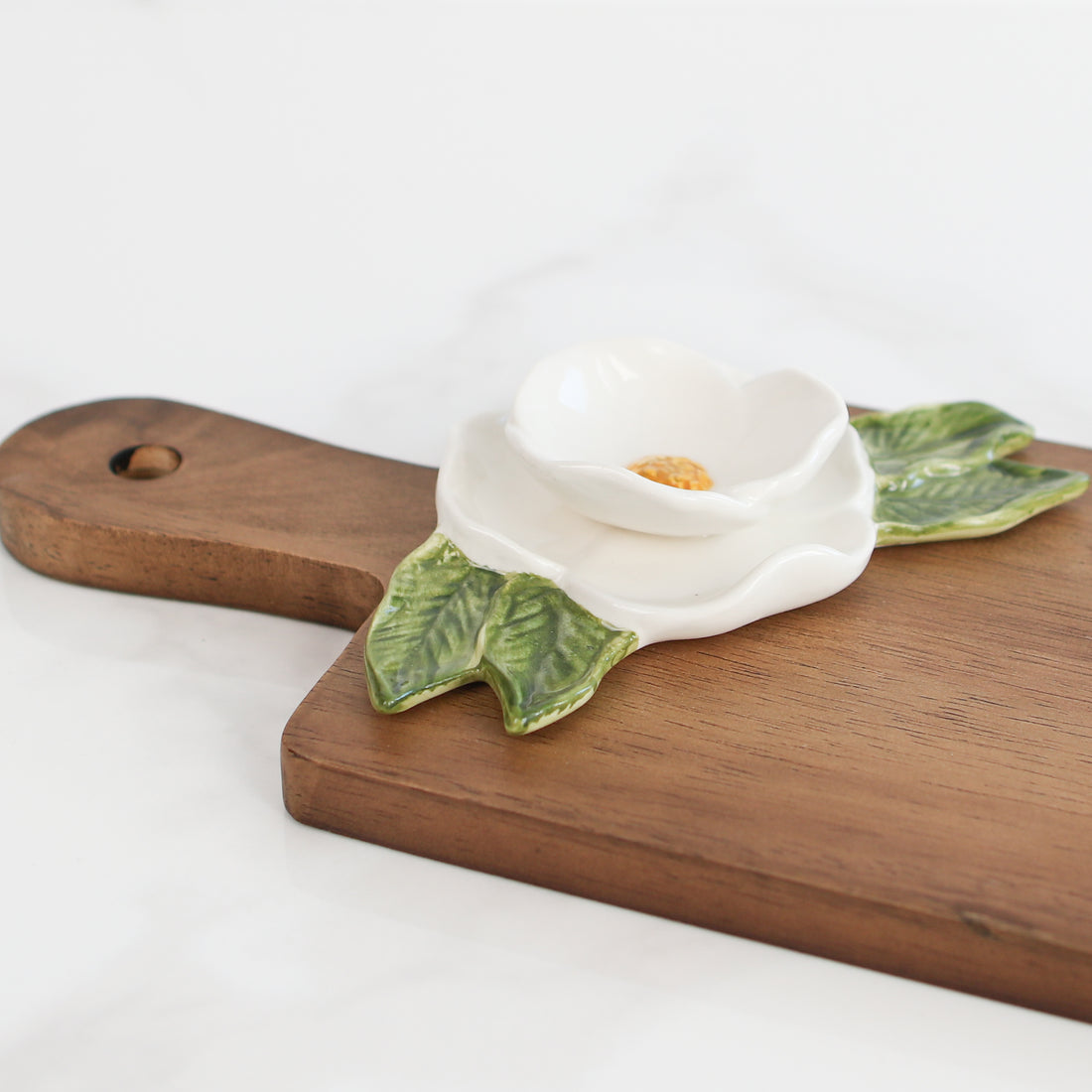 Mango Wood Paddle Board with Ceramic Magnolia