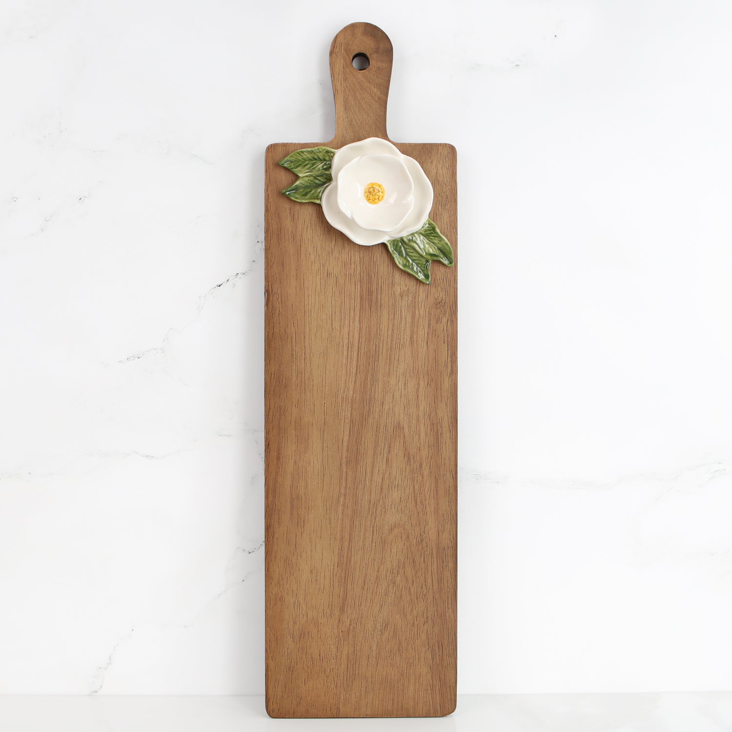 Mango Wood Paddle Board with Ceramic Magnolia