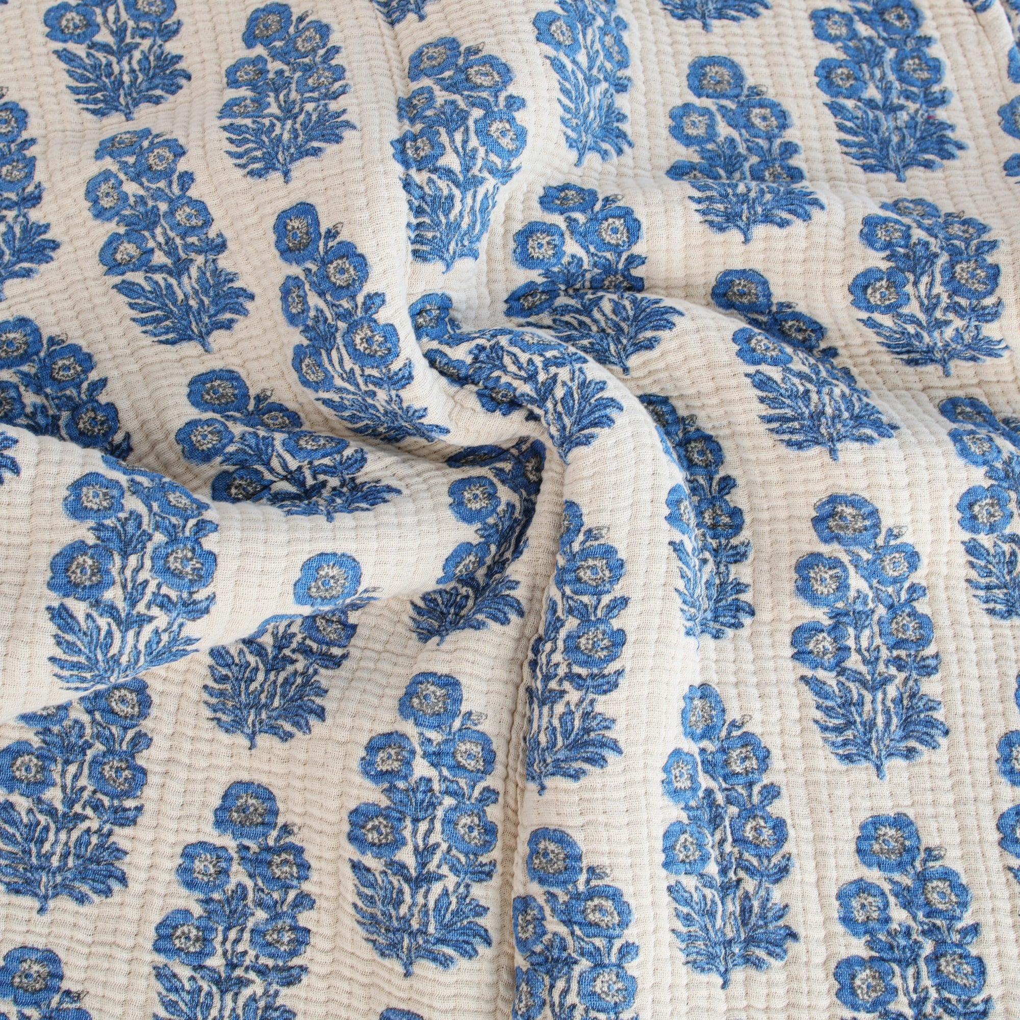 Blue Medallion Floral Throw