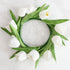 11" White Tulip Candle Ring - Interior Delights