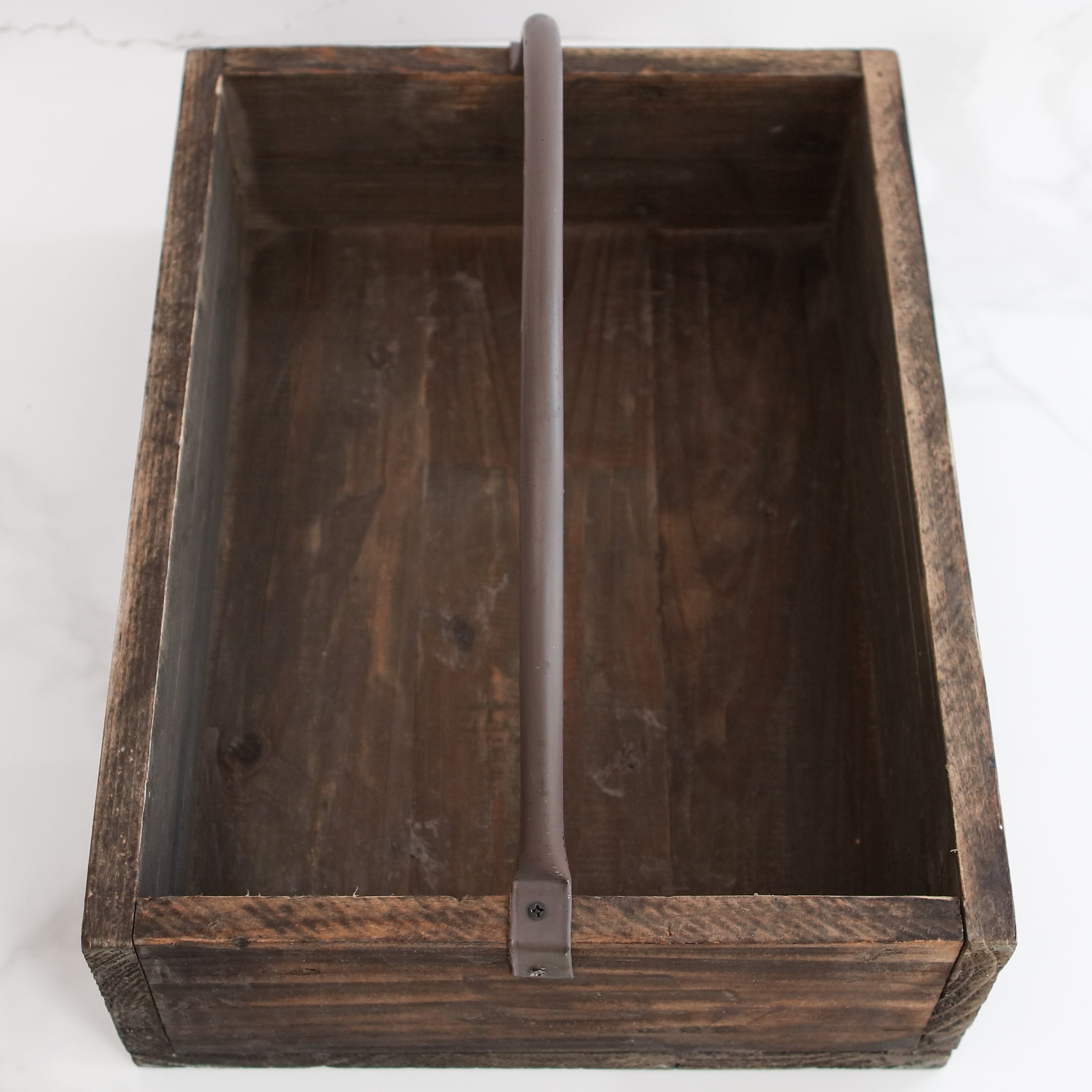 Wood Basket with Metal Handle - Interior Delights