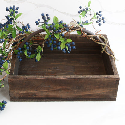 Wood Basket with Metal Handle - Interior Delights
