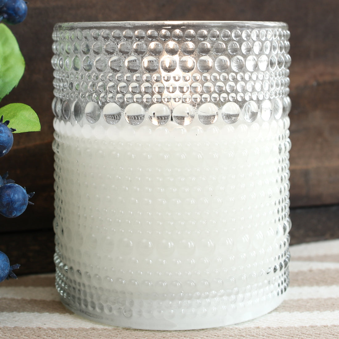 3.35" x 4" Hobnail Flameless Candle